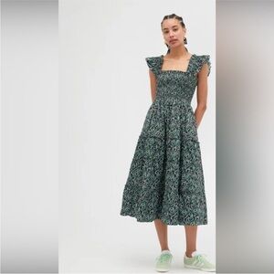 Hill House Green Floral Midi Dress - Ellie Nap Dress Lily of the Valley